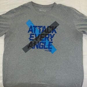 Under Armour Gray Tee with Blue and Black Graphic  | XL